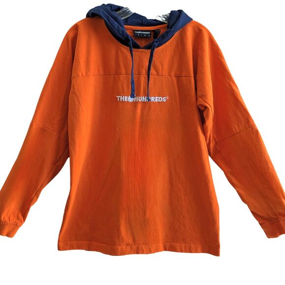 The Hundreds Bomb Long Sleeve Hooded Orange Tee Men Small Graphic Streetwear - Picture 3 of 5